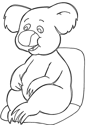 Happy Koala  Coloring Page